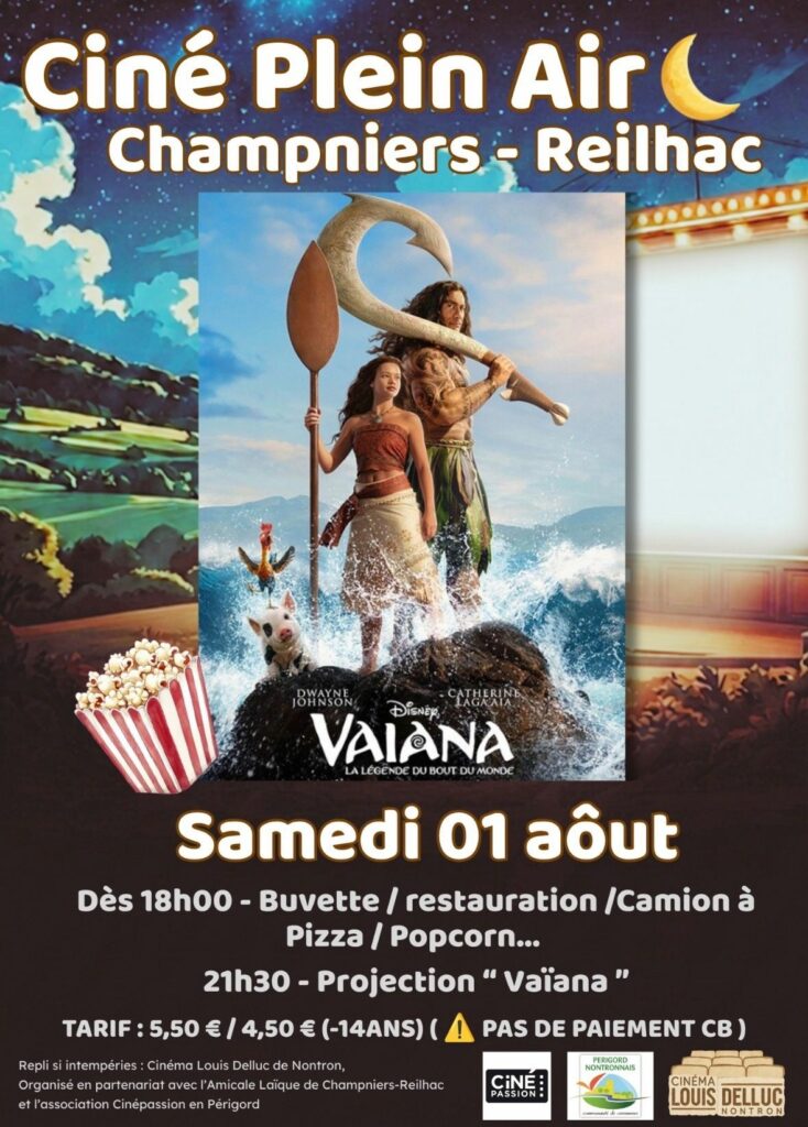 affiche Ciné Plein Air
Champniers - Reilhac 01/08/2026